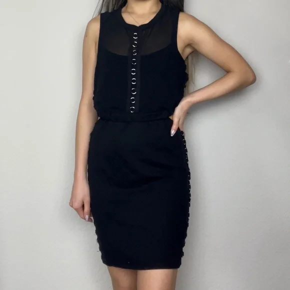 lola cut out dress Embellished Short Sleeve Venezia Mock Neck, Lola Rhinestone Maxi Dress in Black, Size 1X, For Black Tie Or Prom & Homecoming